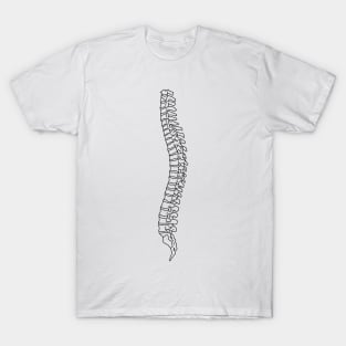 black and white minimalist human spine T-Shirt